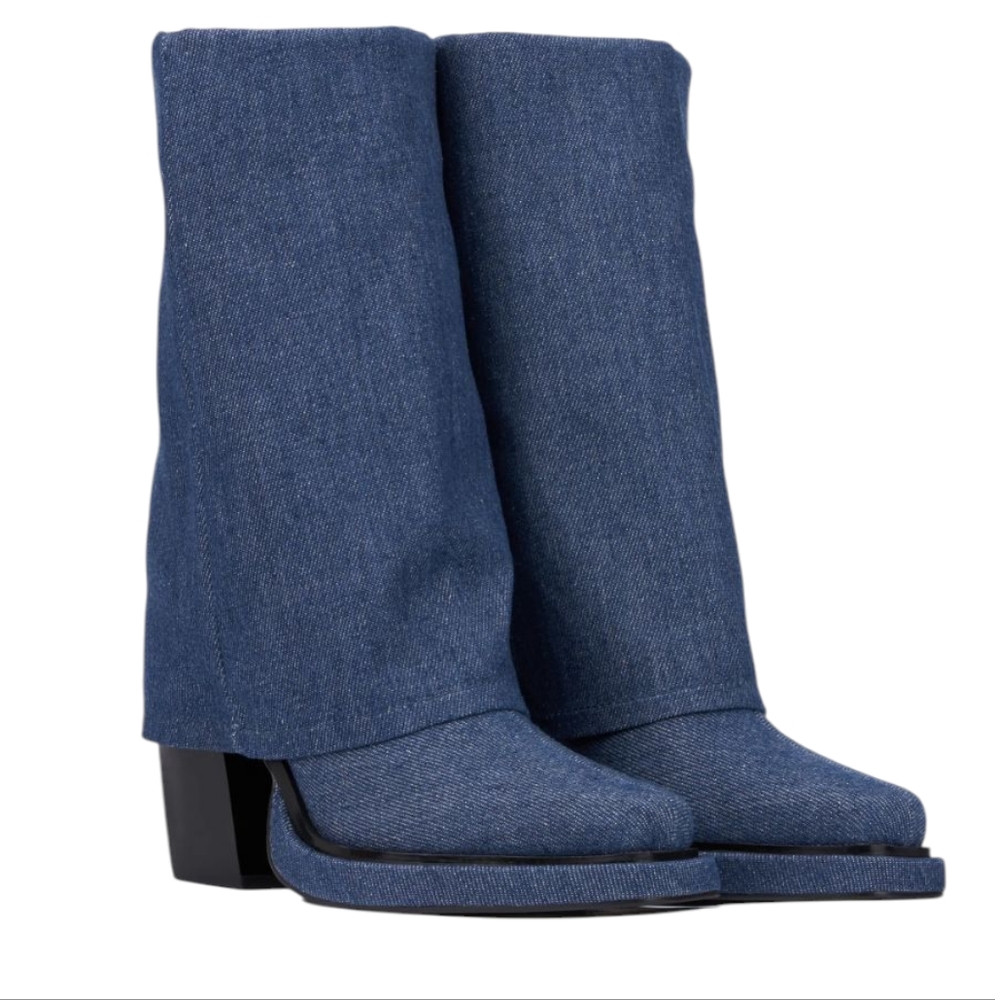 Olivia Miller Virgo Stylish Blue Denim Tall Boot...Size 7.5